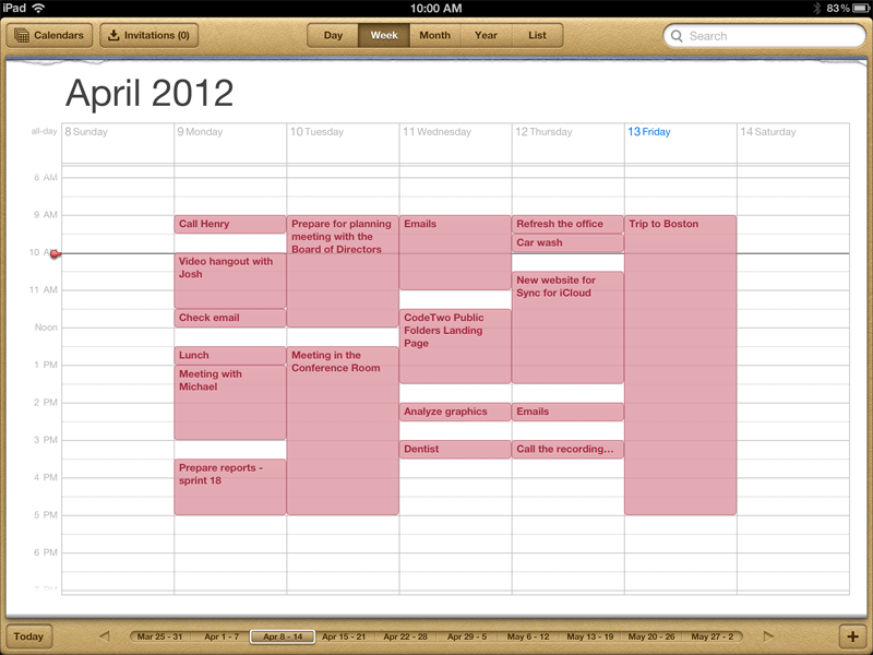 Outlook calendar synced with iCloud
