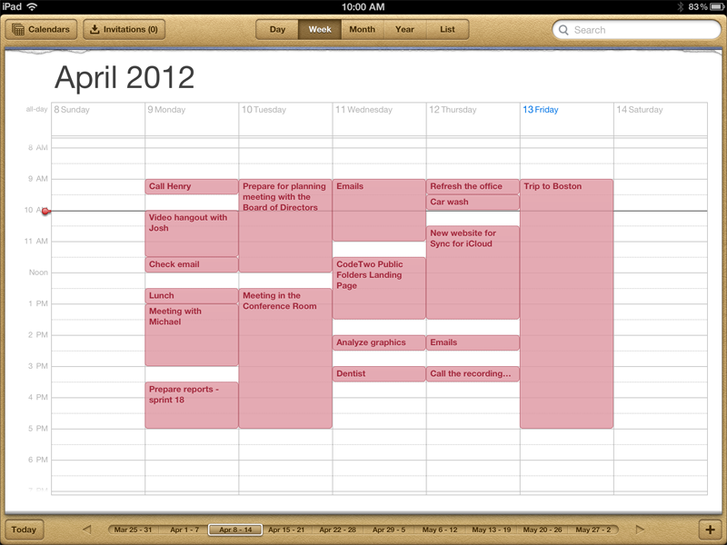 Outlook calendar synced with iCloud