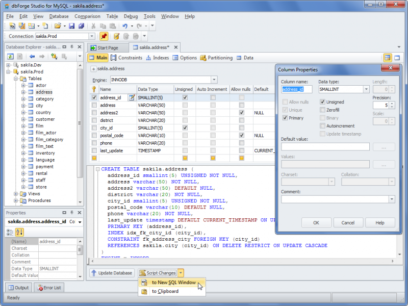 how to create database in mysql management studio