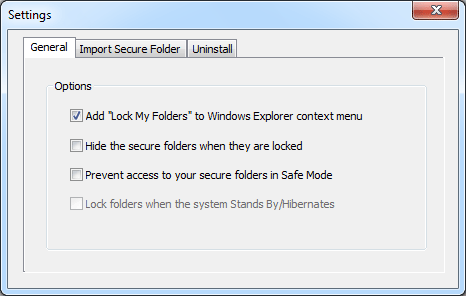 Set your secure folders invisible, import secure folders.
