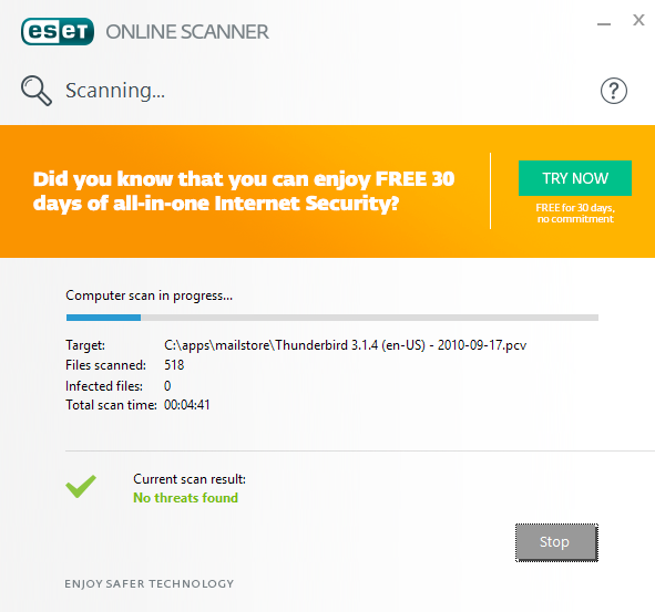 Eset online scanner