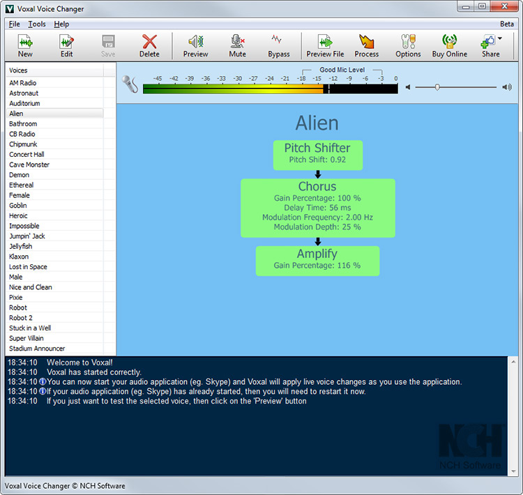 how to use voxal voice changer