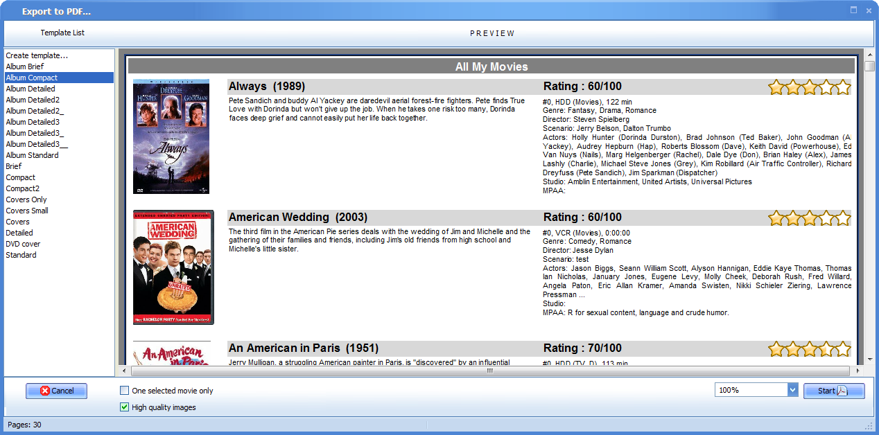 all my movies all my movies