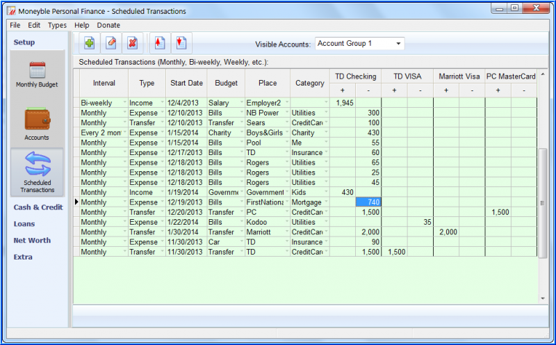 Auto-generated Scheduled Transactions