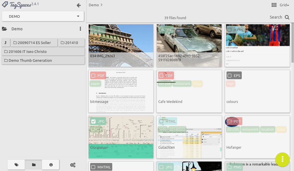 mimicking tagspaces on chromebook