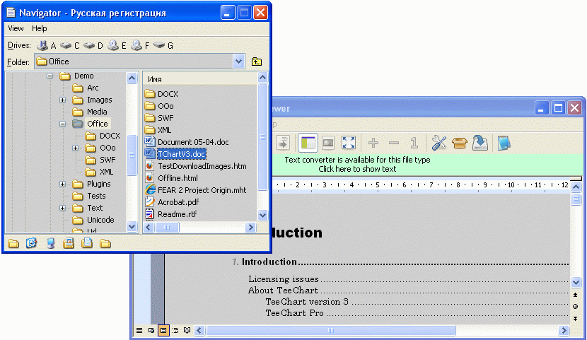 NavPanel add-on, Word file opened