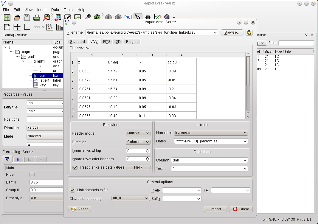 veusz multiple datasets veusz multiple datasets