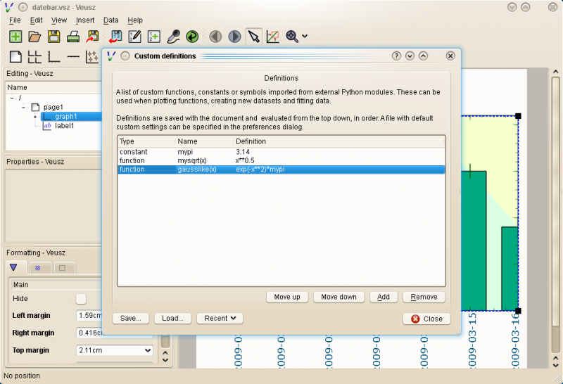 plot in veusz command line