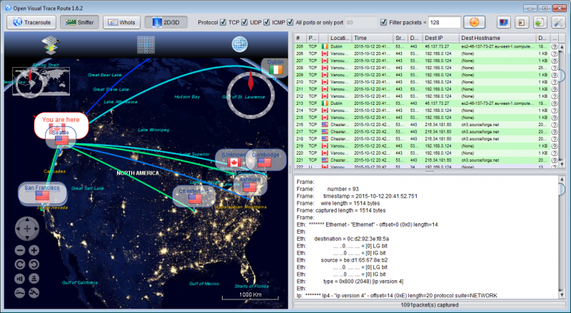 Network packets sniffer