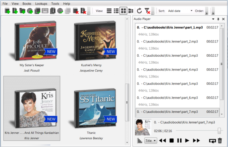 Manage and play audio books