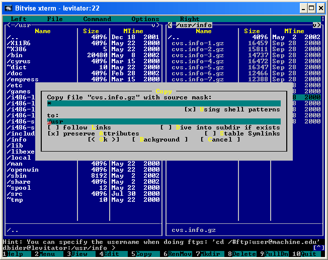SSH Client: xterm Console