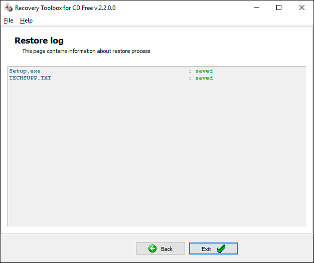 Restore log