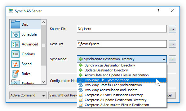 File Synchronization Modes