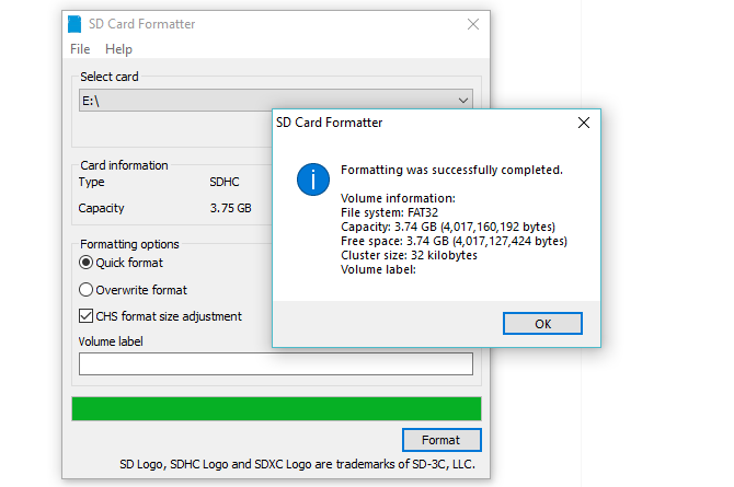 SD Memory Card Formatter for Windows/Mac