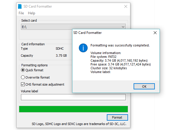 sdcard formatter