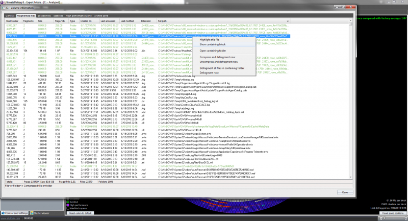 Fragmented Files Explorer