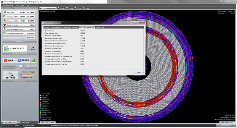 Defragmentation process