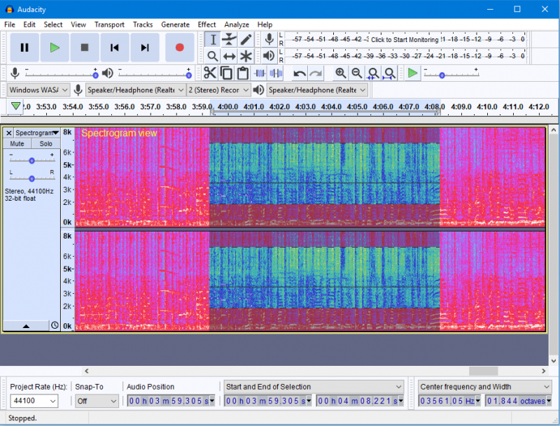 Spectrogram view