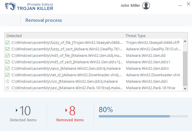 Removing infected items