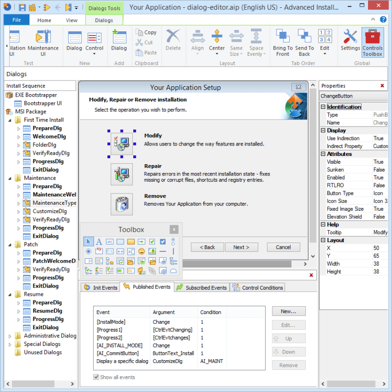 Editing Windows Installer dialogs
