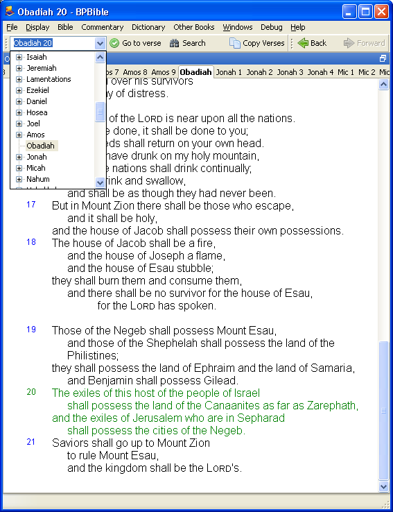 BPBible with single chapter books displaying properly