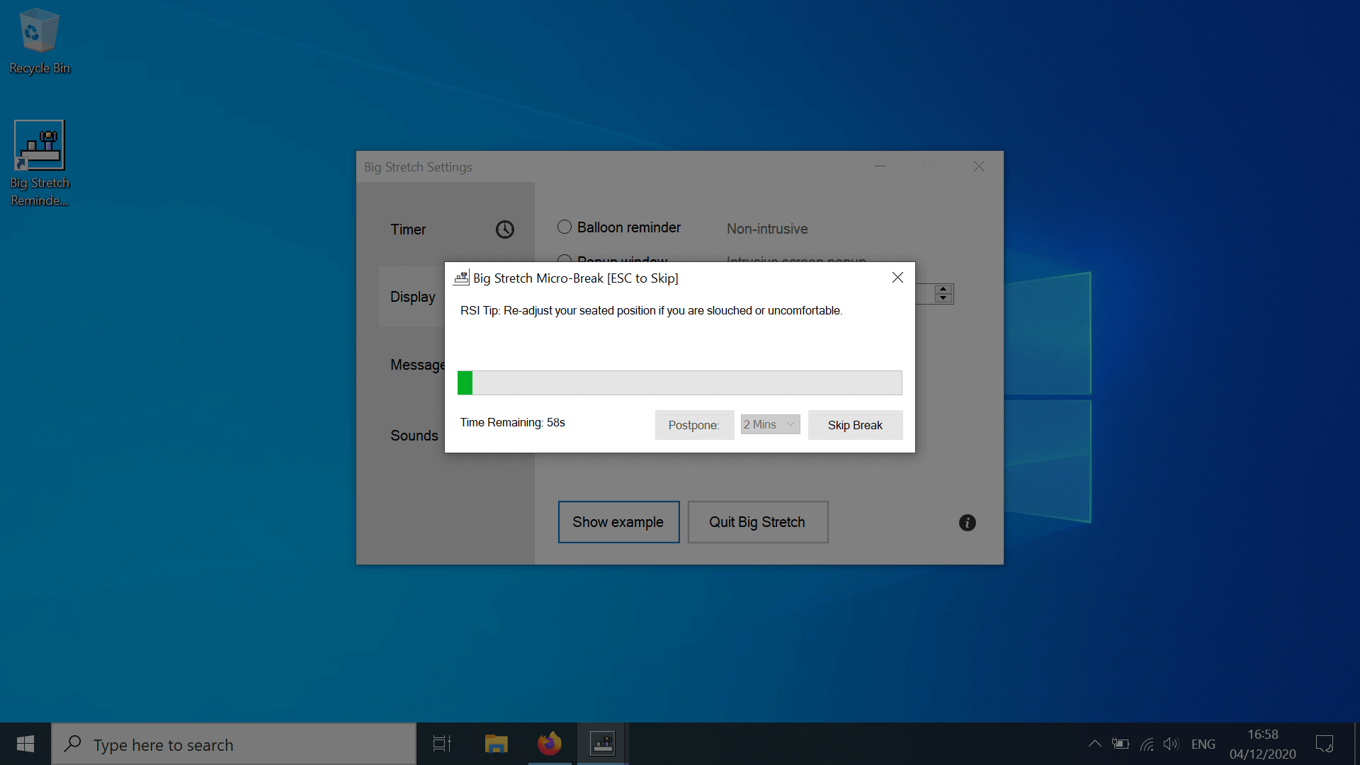 Big Stretch Reminder 2.2 Break Reminder Software