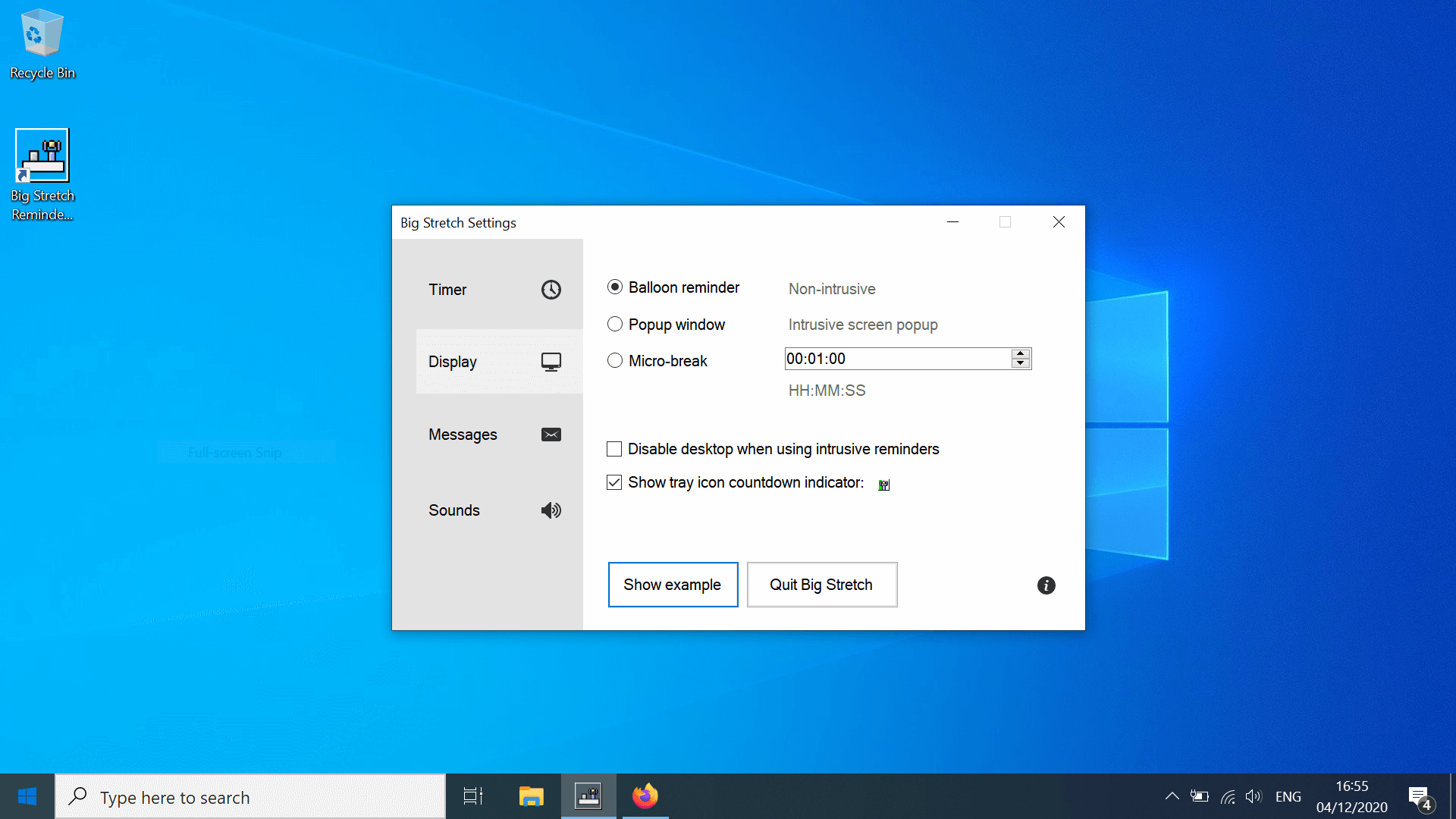 Big Stretch Reminder 2.2 Break Reminder Software