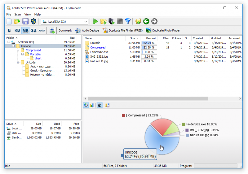 Folder sales size pro