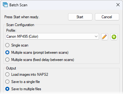 Batch scan