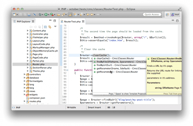 Eclipse Community Forums: PHP Development Tools (PDT) » Generate Methods in  PHP class