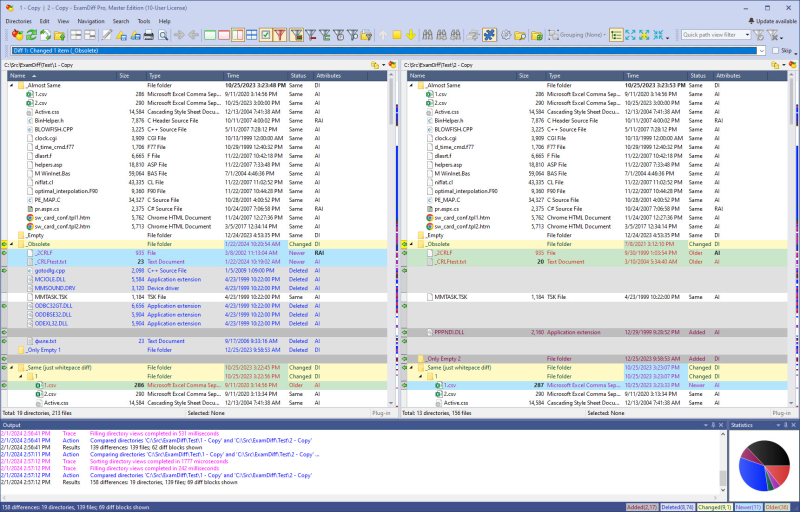 Directory comparison window