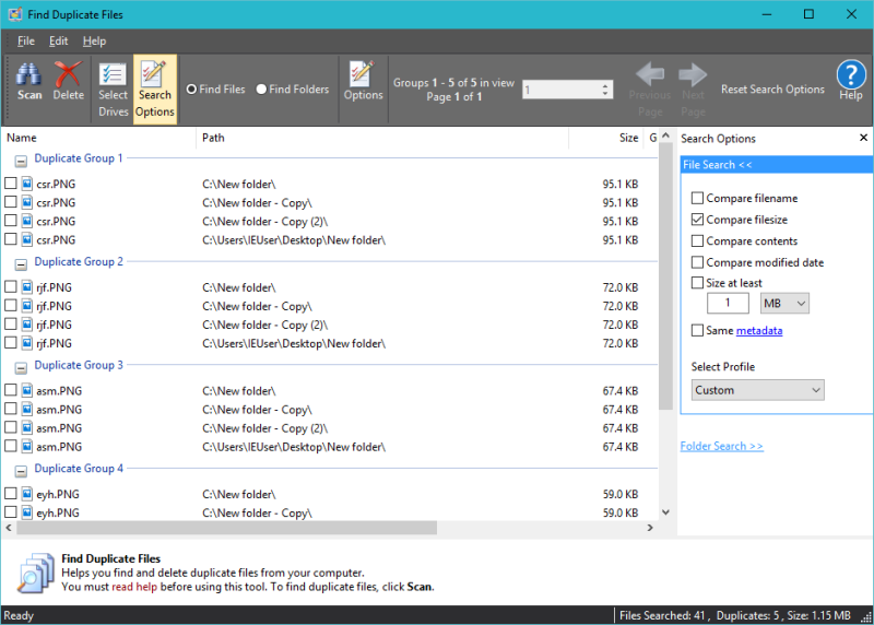 Find Duplicate Files
