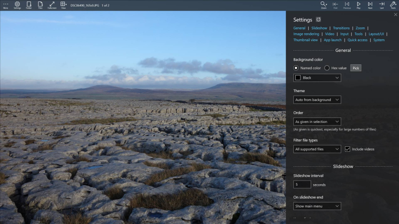 Customize via the settings panel