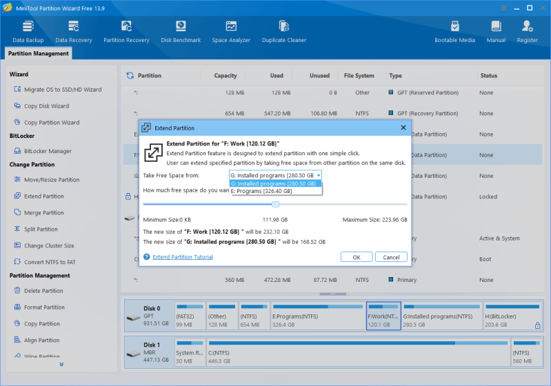 Extend Partition